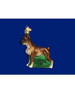 Boxer Glass Ornament