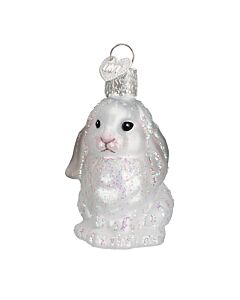 White Baby Bunny Glass ornament