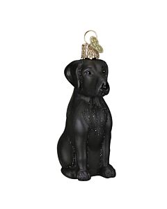 Black Labrador Glass Ornament