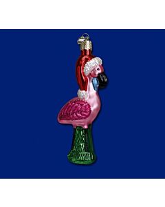 Yard Flamingo Glass Ornament
