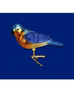 Western Bluebird Glass Ornament
