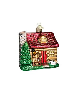 Lake Cabin Glass Ornament