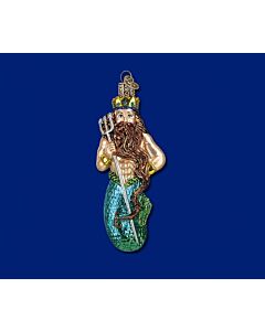 Neptune Merman Glass Ornament