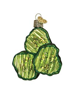 Pickle Chips Glass Ornament