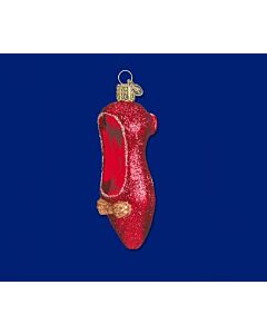 Red Ruby Slipper Glass Ornament