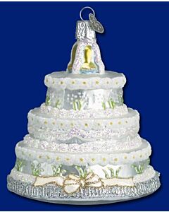 Wedding Cake Glass Ornament