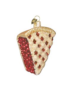 Piece of Cherry Pie Glass Ornament