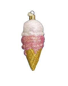 Ice Cream Cone Glass Ornament