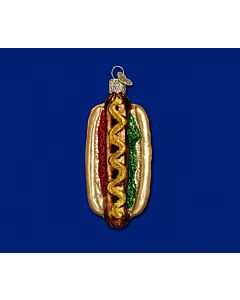 Hot Dog Glass Ornament