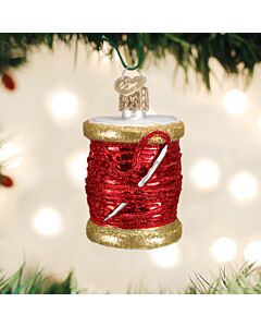 Spool of Red Thread Glass Ornament