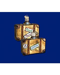 Suitcase Glass Ornament
