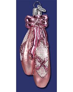 Ballet Toe Shoes Glass Ornament