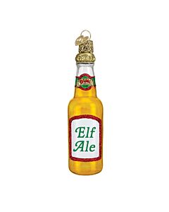 Elf Ale Beer Bottle Glass Ornament