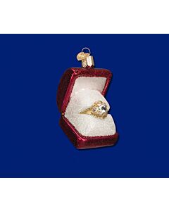 Ring in Box Glass Ornament