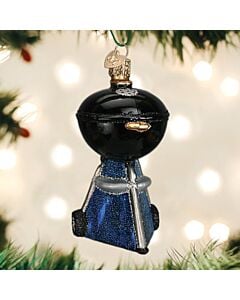 Black Classic Barbeque Glass Ornament