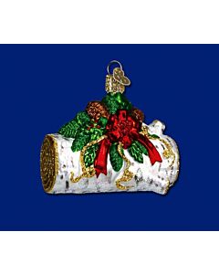 Yule Log Glass Ornament