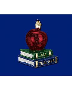 Teacher's Apple Glass Ornament