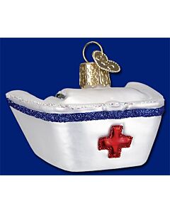 Nurse's Cap Glass Ornament