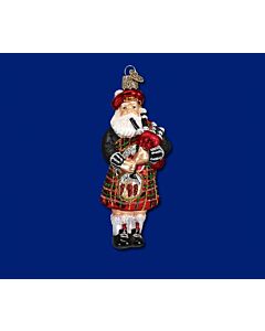 Highland Santa Glass Ornament