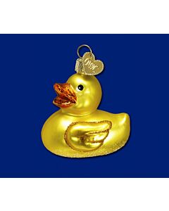 Rubber Ducky Glass Ornament