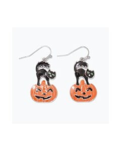 Cat on Pumpkin Earrings