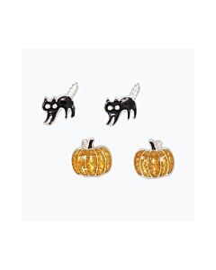 Cat and Pumpkin Earrings