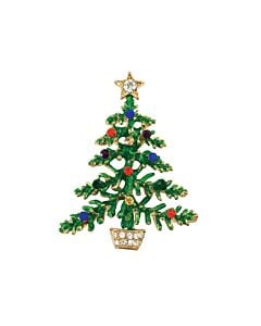Jeweled Christmas Tree Pin