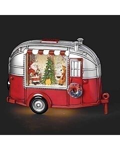 LED CAMPER W/SANTA/REINDEER
