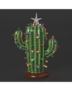 Lighted Ceramic Cactus