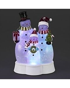Lighted Swirl Snowman Family