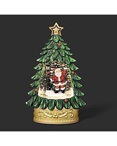 Lighted Swirl Mini Tree with Santa Scene