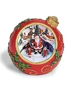 Lighted Musical Rotating Ornament with Santa Inside