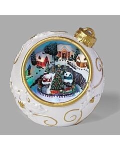 Lighted Musical Rotating Ornament with Train Inside