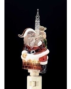 Santa On Chimeny Bubble Night Light