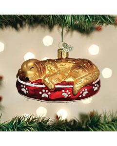Sleepy Golden Retriever Ornament