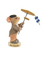 Meet Ben Franklin Mouse, part of the Tails with Heart Americana series, dressed in colonial attire and ready to illuminate your shelf with patriotism!