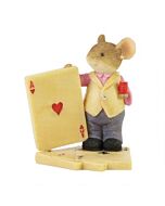 Sleek Tails with Heart Card Shark Mouse, confidently displaying a colossal Ace of Hearts and stacked poker chips. His shimmering crystal-button vest and mischievous grin suggest this little rodent is the ultimate high-stakes gambler—ready to bluff his way