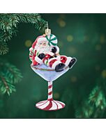 Santa swaps his classic milk and cookies for a festive martini in this playful "Santa-Tini" ornament. Celebrate the season with a touch of holiday cheer and a dash of cocktail fun!