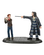 Miniature scene showing Sirius Black confronting Peter Pettigrew inside the Shrieking Shack, capturing the tense moment as Ron pleads Scabber's innocence.