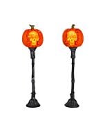 Evil Pumpkin Lampposts - Set of 2