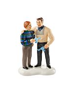 The Moose Mug Toast accessory showcases Cousin Eddie and Clark Griswold raising their signature moose mugs in a cheerful holiday toast. Inspired by National Lampoon’s Christmas Vacation, this piece adds nostalgic humor to any festive display.