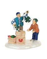 Clark and Rusty from Christmas Vacation preparing for the holidays by unpacking and untangling boxes of Christmas lights together.