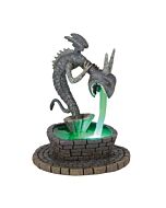 A detailed village fountain demon inspired by The Nightmare Before Christmas, featuring hauntingly whimsical design elements suited for a spooky town square centerpiece.