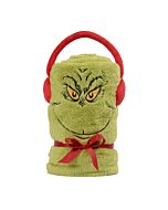 This soft, green Grinch fleece throw blanket features the iconic character for cozy holiday snuggles. Perfect for gifting, this charming throw adds a festive touch to any home during the winter season.