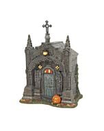 A gothic-style crypt adorned with eerie stone textures and Halloween detailing, commemorating the tenth anniversary of the dated crypt series.