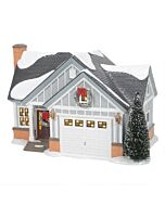 Charming newly built home decorated with bright holiday lights, ready to welcome its first-time homeowners for Christmas.