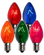 C7 Multi Transparent Bulbs - Pack of 25 - Incandescent