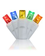100 Multi LED Icicle Lights- White Cord