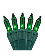 100 Green Lights Grn Wire - Incandescent