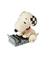 This Jim Shore mini figurine features Snoopy hard at work on his typewriter as the “World Famous Author.” Hand-painted with whimsical folk art details, it celebrates his playful imagination and love for storytelling.